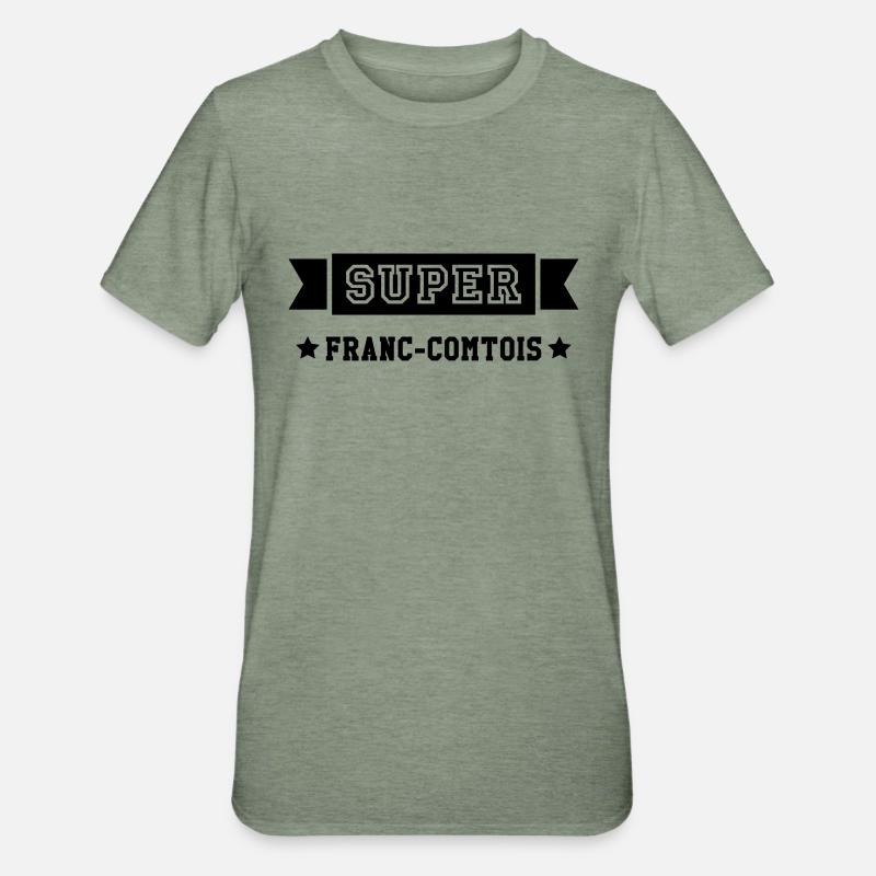 Franche-comté / Franc-Comtois / Franc-Comtoise - T-shirt polycoton Unisexe - vert kaki chiné