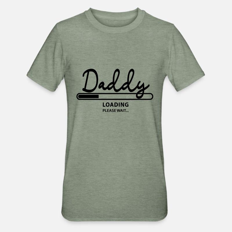 daddy loading - Unisex Polycotton T-Shirt - Militärgrün meliert