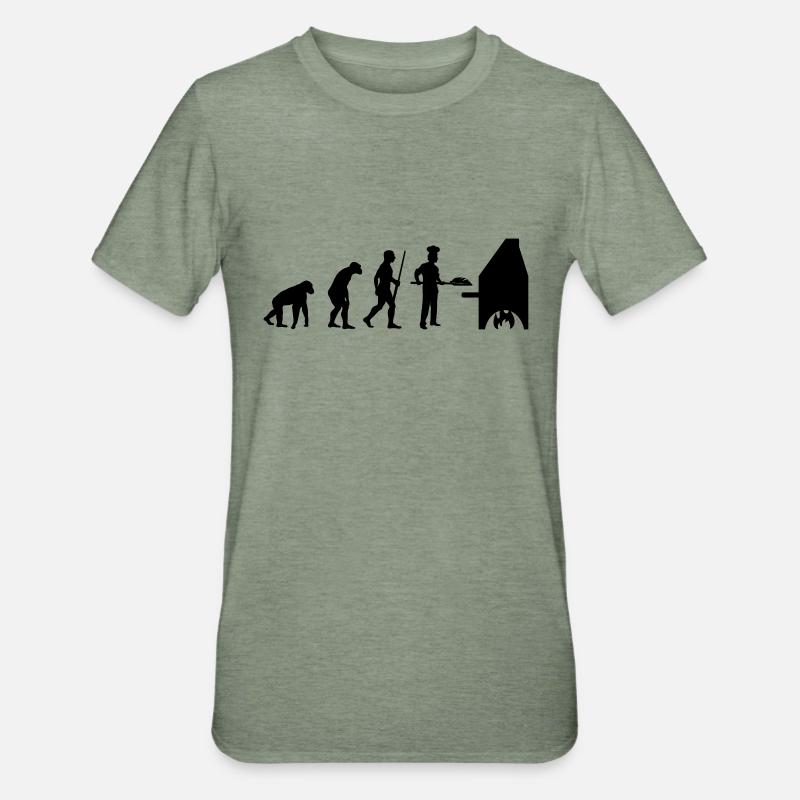 Bäcker evolution - Unisex Polycotton T-Shirt - Militärgrün meliert