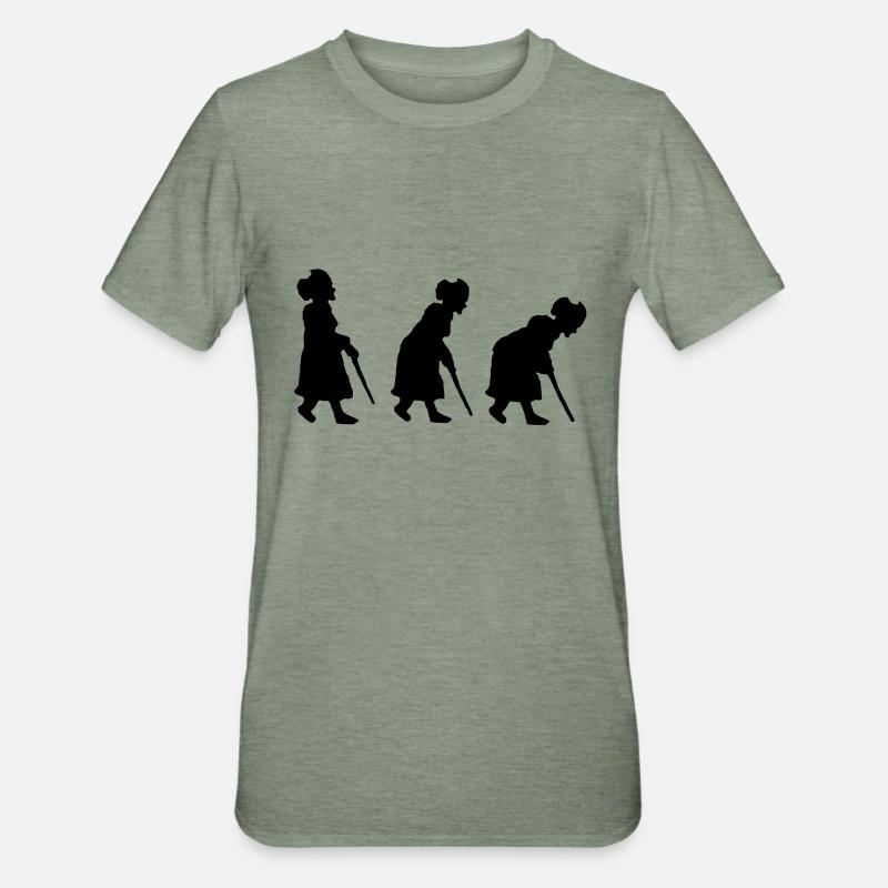 grand-maman re-évolution - T-shirt polycoton Unisexe - vert kaki chiné