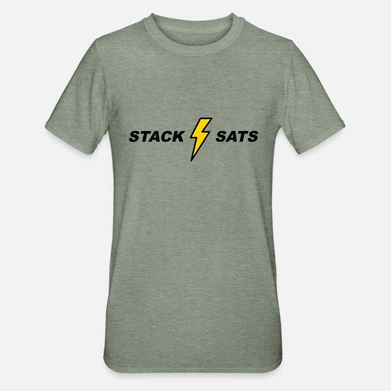 Stack Sats - Unisex Polycotton T-Shirt - Militärgrün meliert