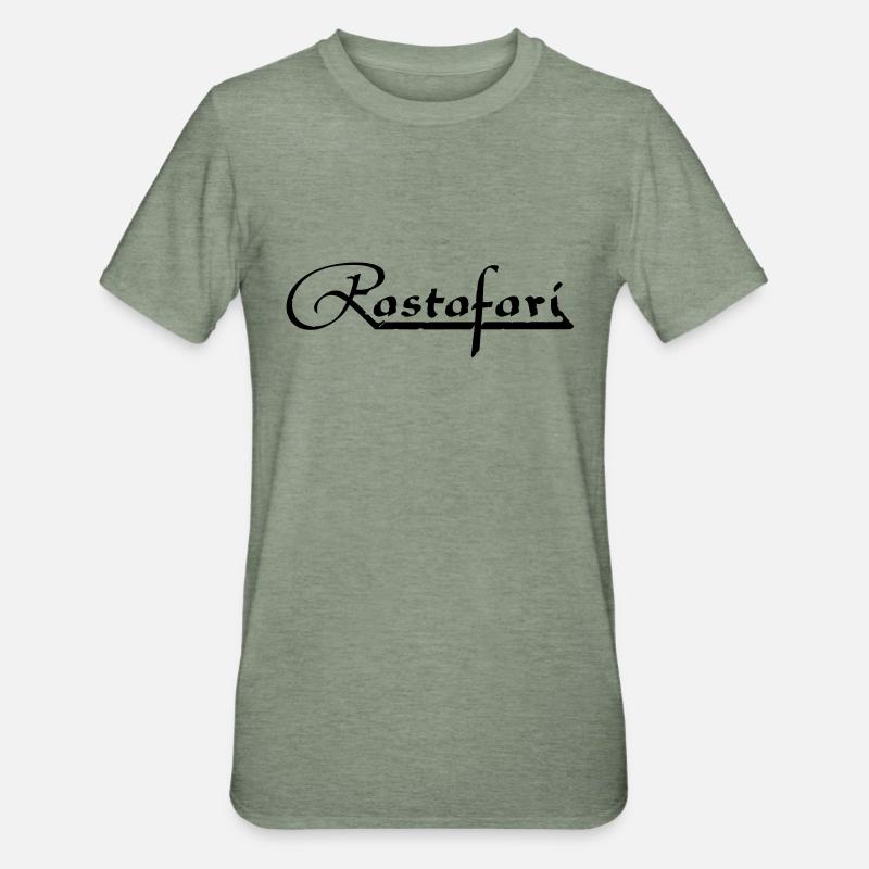 rastafari_vec_1 de - Unisex Polycotton T-Shirt - Militärgrün meliert