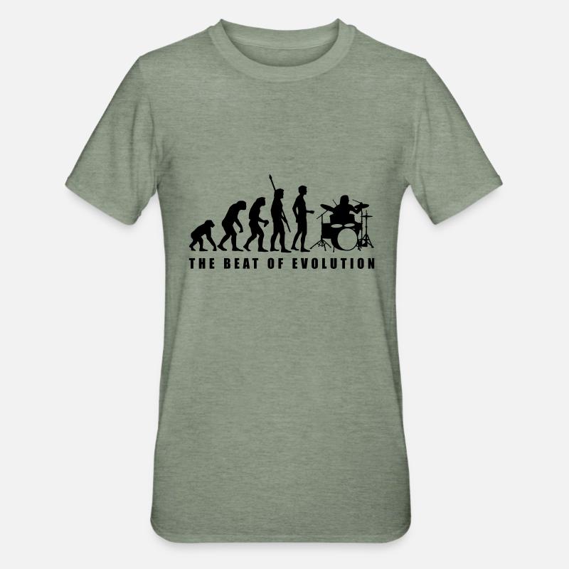 evolution_drummer_c_1c - T-shirt polycoton Unisexe - vert kaki chiné