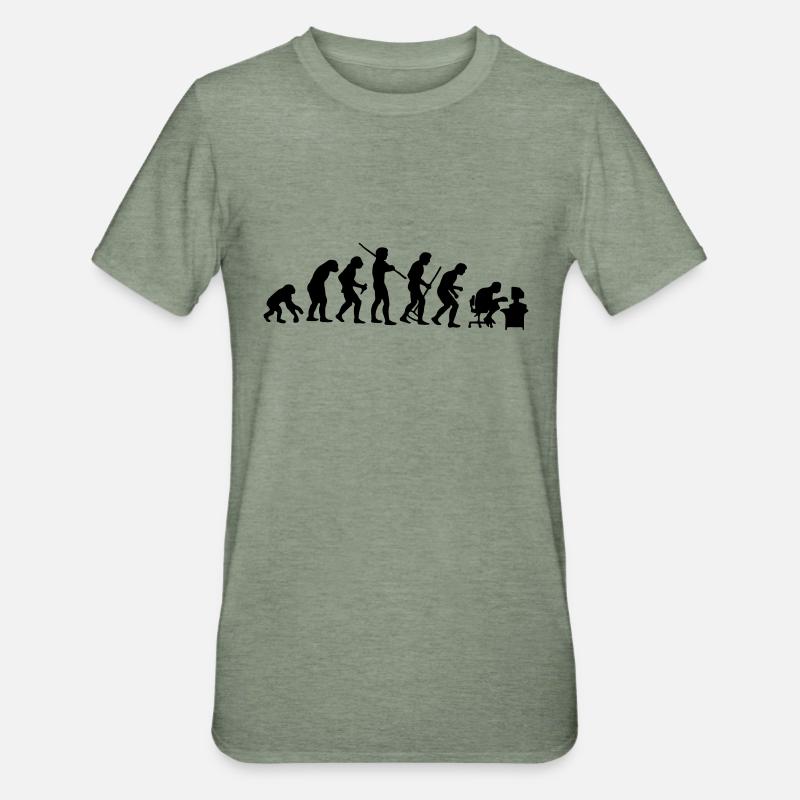 Evolution - Unisex Polycotton T-Shirt - Militärgrün meliert