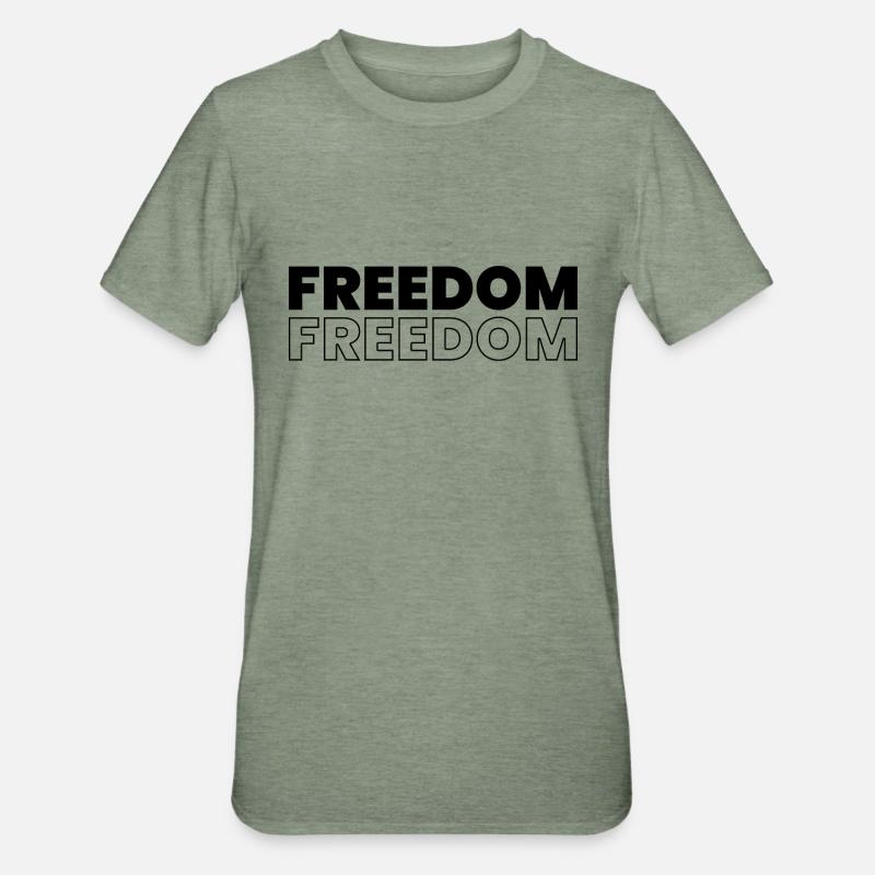 Conception de devis de liberté - T-shirt polycoton Unisexe - vert kaki chiné