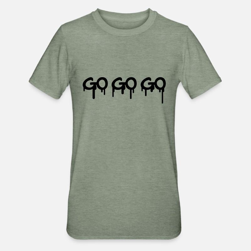 Go Go Go Graffiti - T-shirt polycoton Unisexe - vert kaki chiné