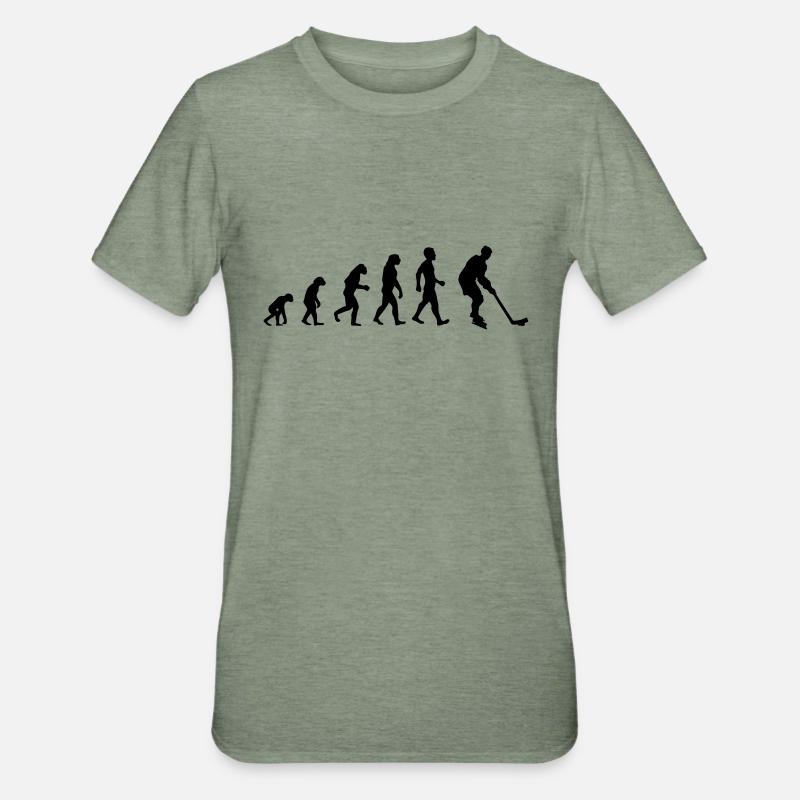Evolution Eishockey - Unisex Polycotton T-Shirt - Militärgrün meliert