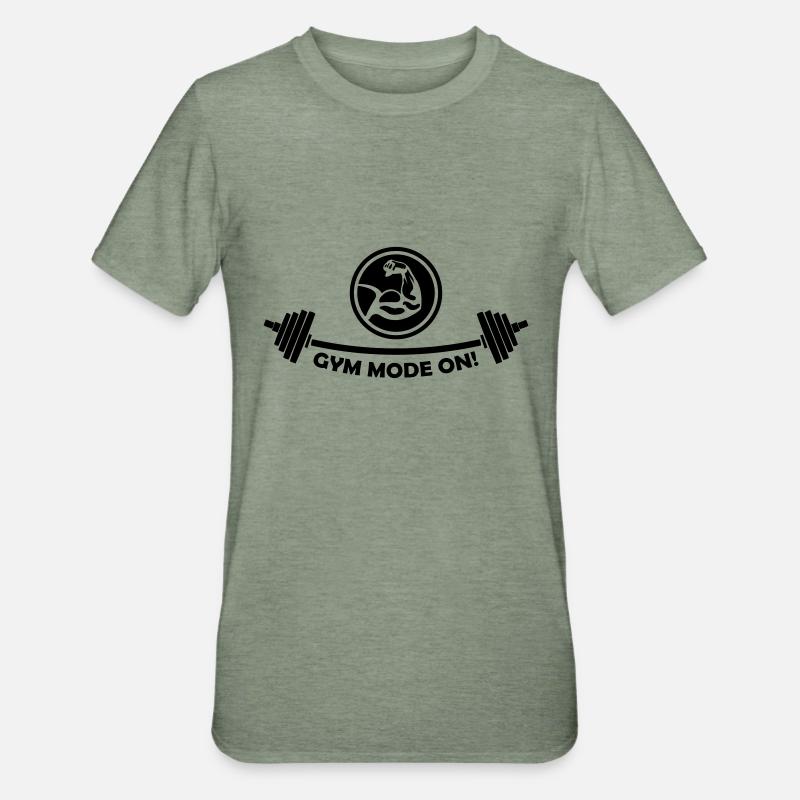 Mode Gym activé - T-shirt polycoton Unisexe - vert kaki chiné