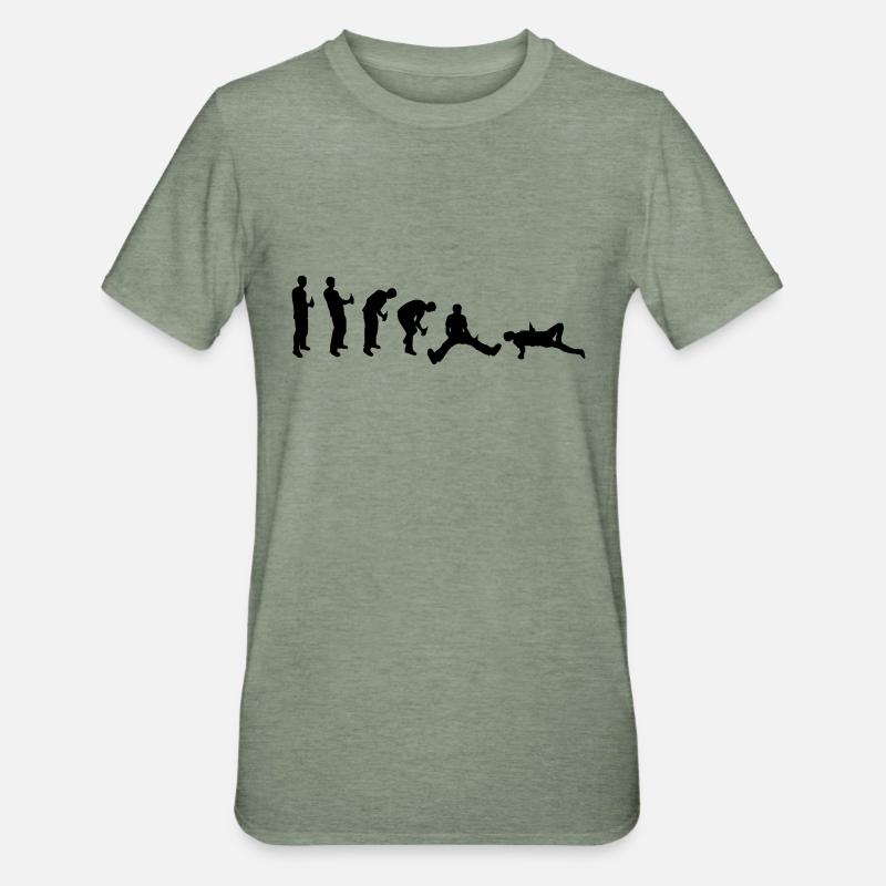 Drunk evolution - Unisex Polycotton T-Shirt - heather military green