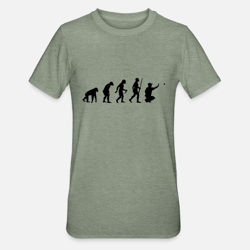 Evolution Pétanque - T-shirt polycoton Unisexe - vert kaki chiné