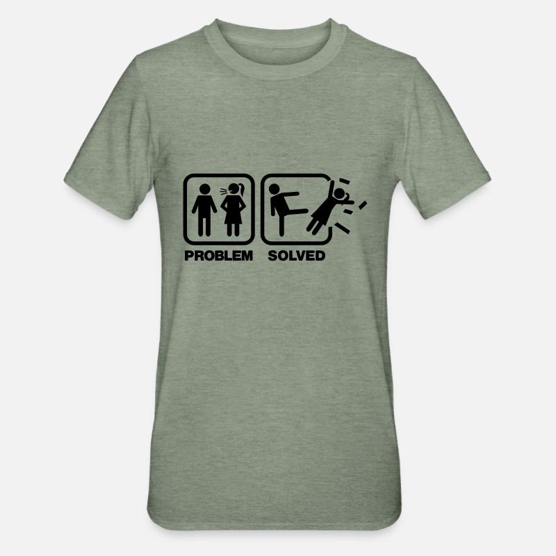 problem solved - T-shirt polycoton Unisexe - vert kaki chiné