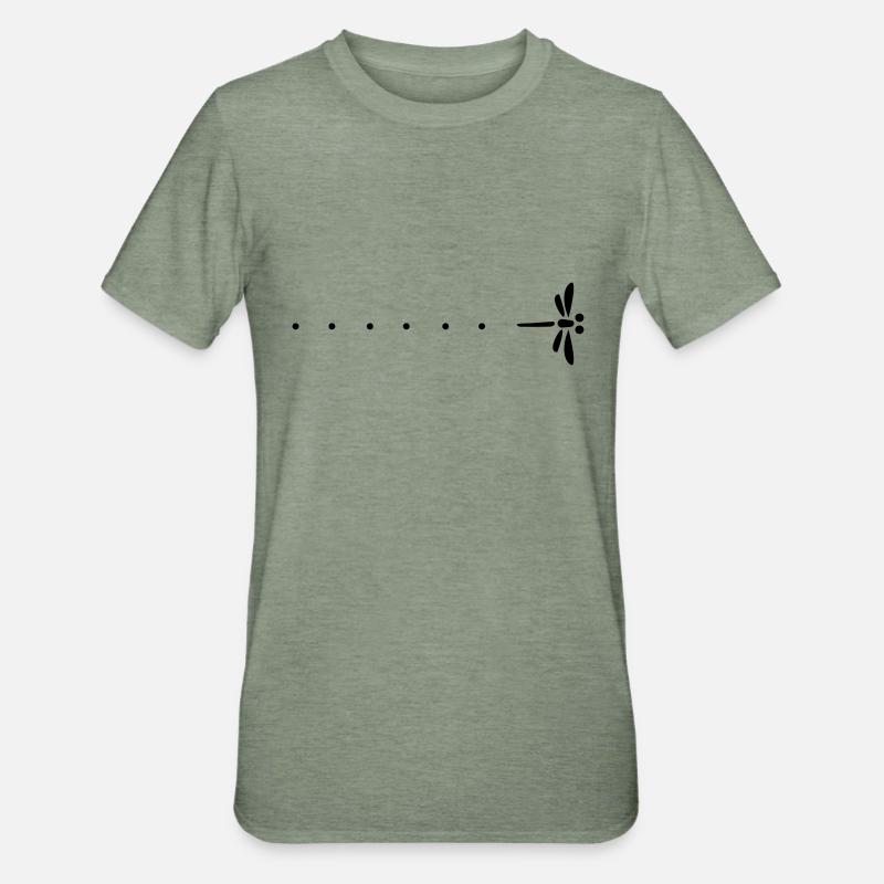 Passage libllule und Erstaunen - Unisex Polycotton T-Shirt - Militärgrün meliert