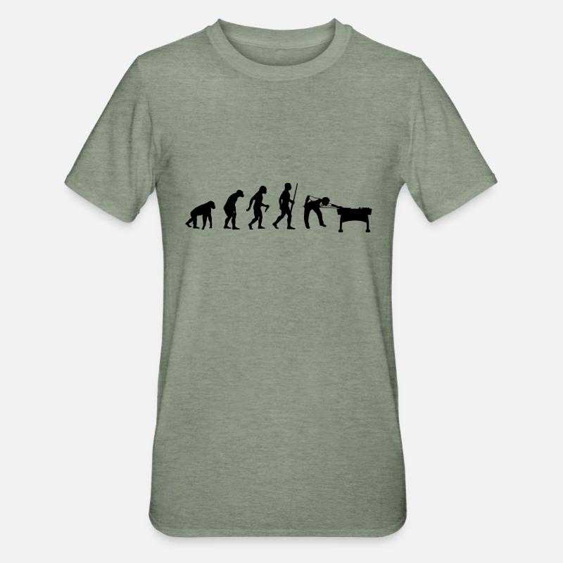 Billiards Evolution - Unisex Polycotton T-Shirt - Militärgrün meliert