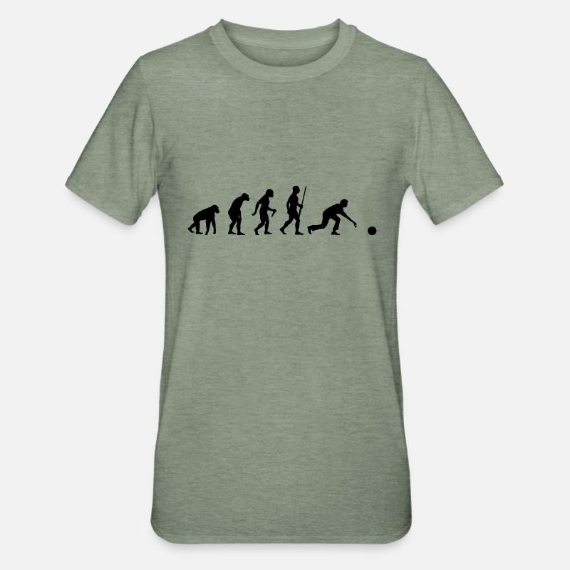 L'évolution du bowling - T-shirt polycoton Unisexe - vert kaki chiné