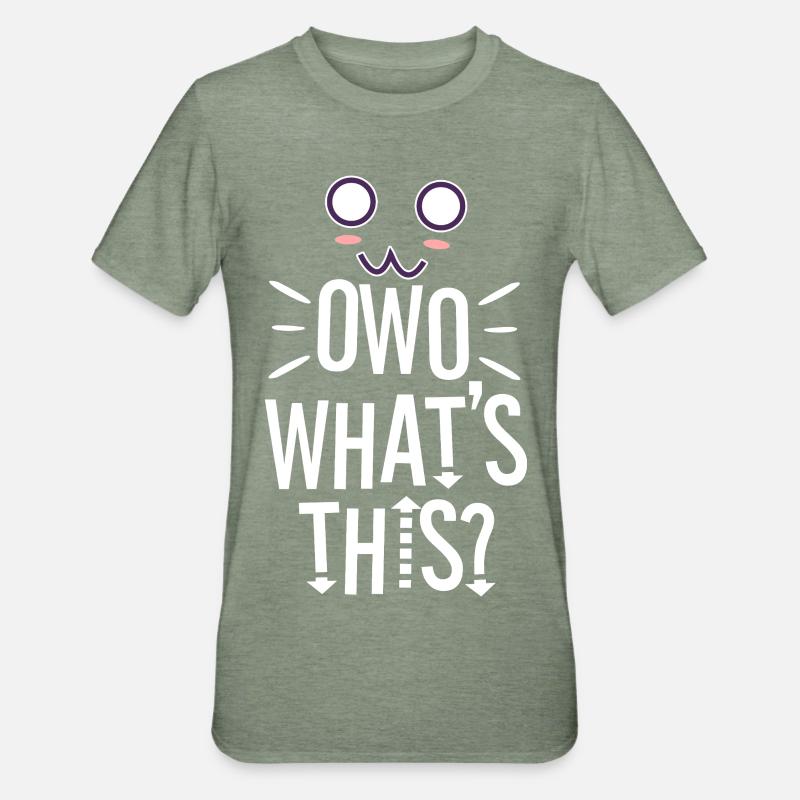 OwO Qu’est-ce que c’est ? - T-shirt polycoton Unisexe - vert kaki chiné