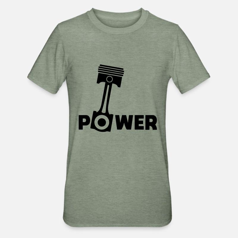 Piston Puissance piston Puissance - T-shirt polycoton Unisexe - vert kaki chiné