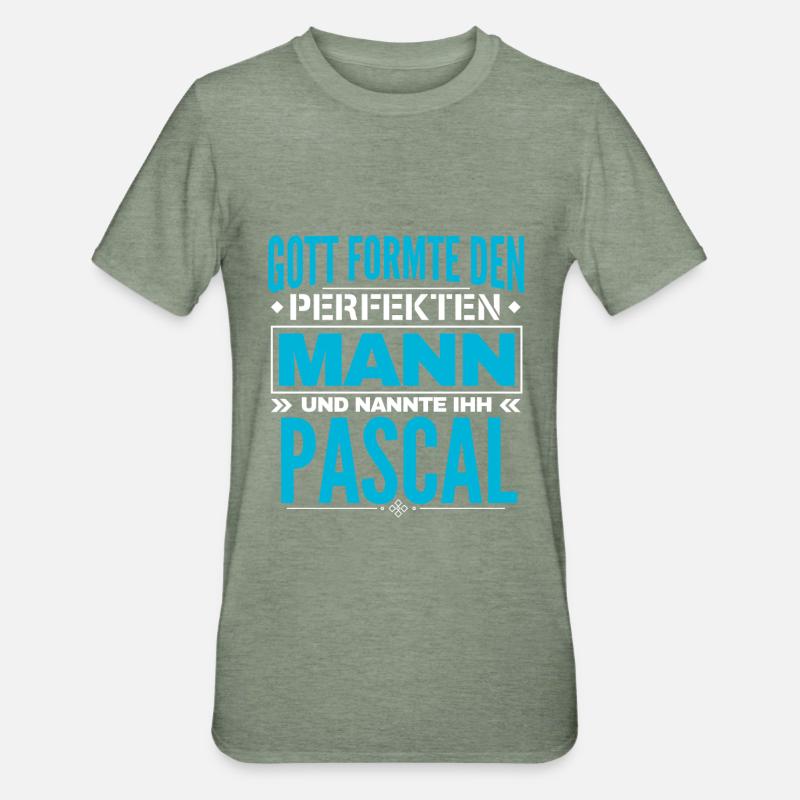 Pascal Name Design - Unisex Polycotton T-Shirt - Militärgrün meliert