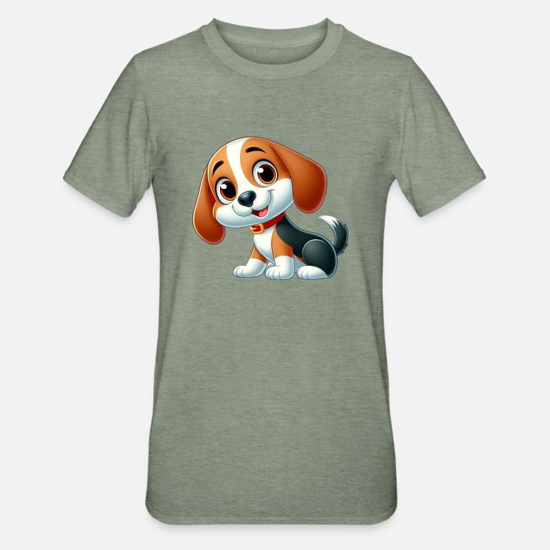 beagle 7 - T-shirt polycoton Unisexe - vert kaki chiné