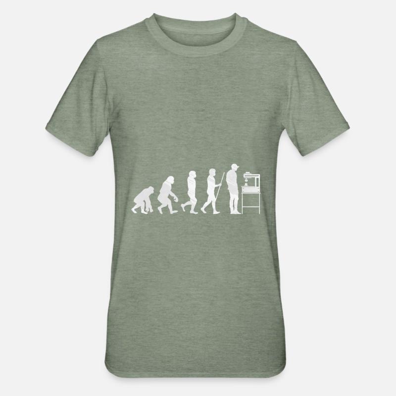 Impression 3D - T-shirt polycoton Unisexe - vert kaki chiné