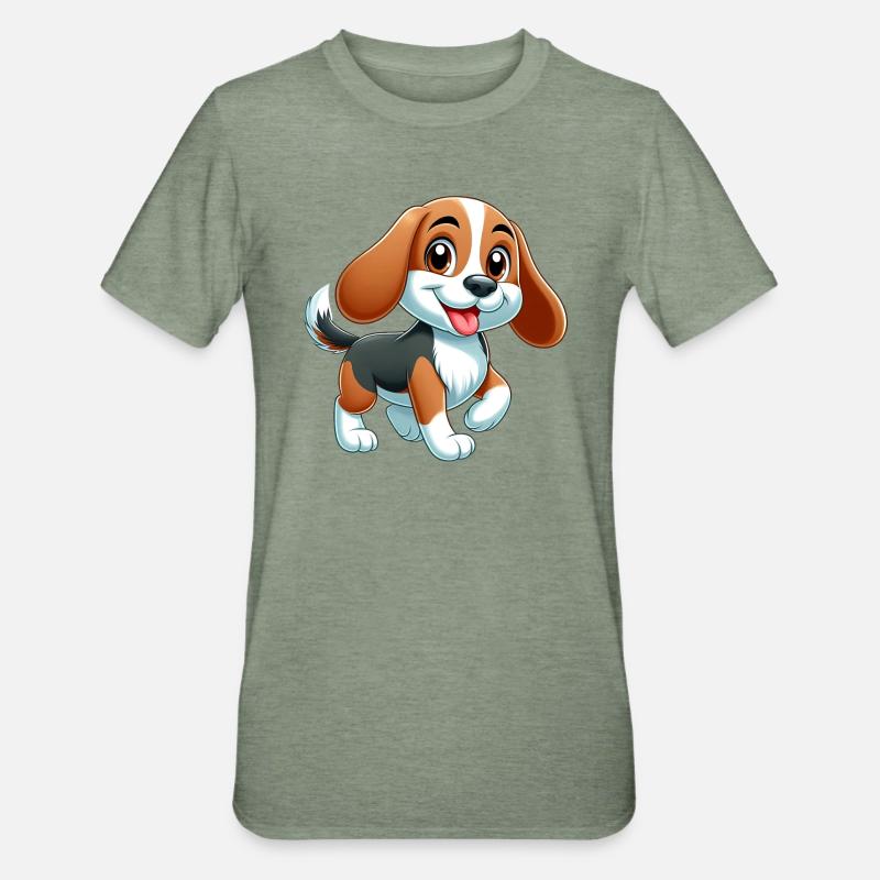 beagle 4 - T-shirt polycoton Unisexe - vert kaki chiné