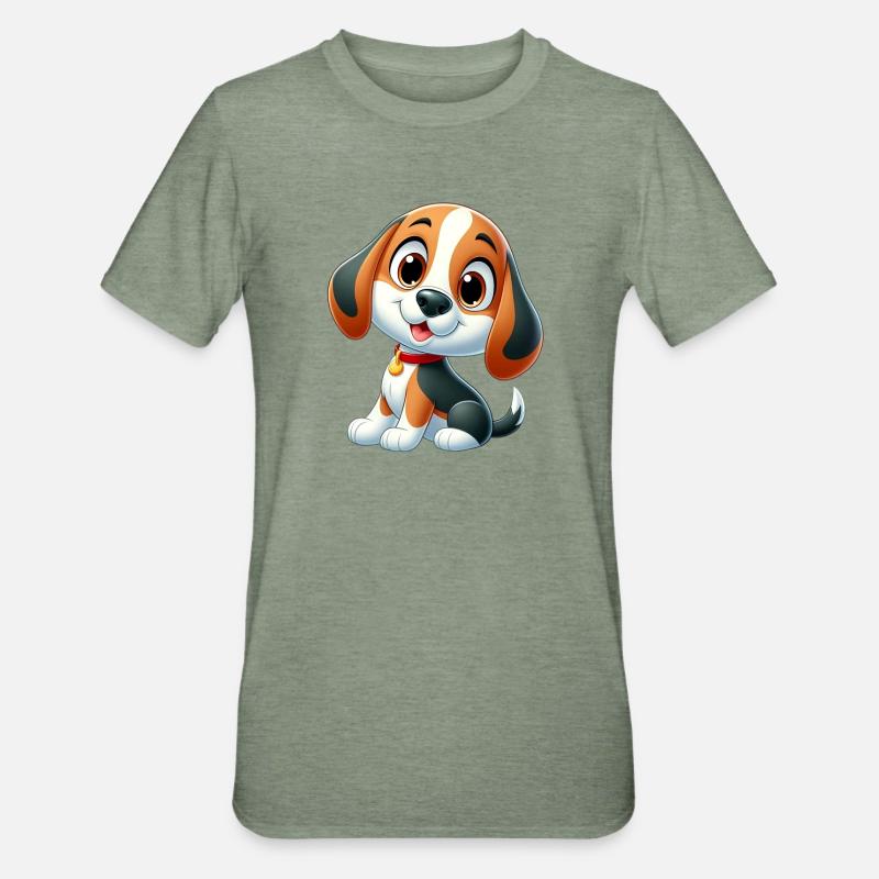 beagle 5 - T-shirt polycoton Unisexe - vert kaki chiné