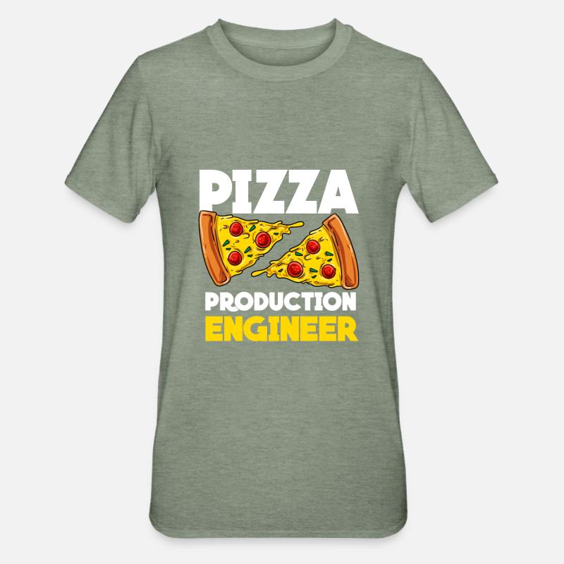 Pizza - Maglietta unisex, mix cotone e poliestere - verde militare melange