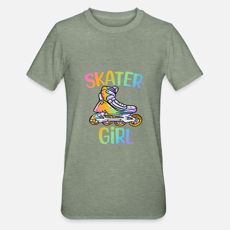 Inline Skating Inline Skating Gift - Unisex Polycotton T-Shirt - heather military green