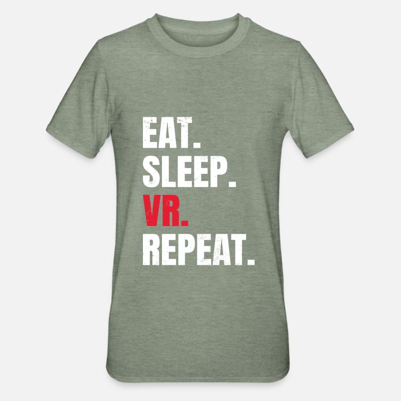 Virtual Reality VR Gift - Unisex Polycotton T-Shirt - heather military green