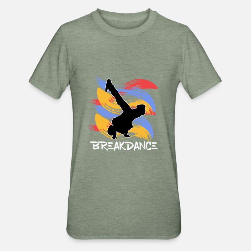 Breakdance - Maglietta unisex, mix cotone e poliestere - verde militare melange