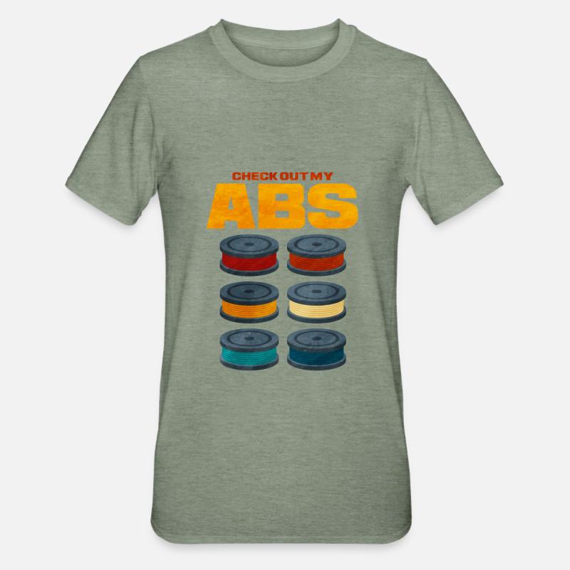 Impression 3D - T-shirt polycoton Unisexe - vert kaki chiné