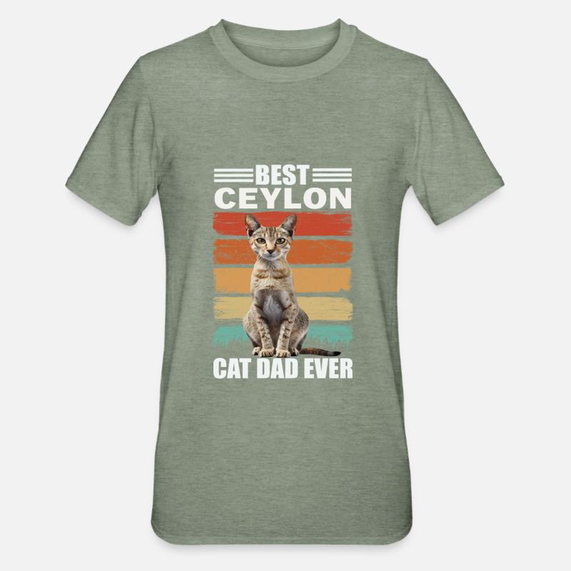 Ceylan Dad Cat - T-shirt polycoton Unisexe - vert kaki chiné