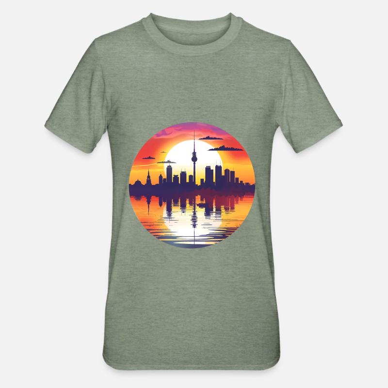 Iserlohn Skyline - Unisex Polycotton T-Shirt - heather military green