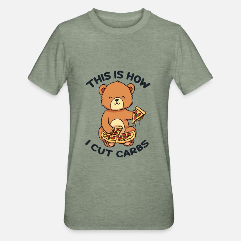 Glucides Count Bear Pizza - T-shirt polycoton Unisexe - vert kaki chiné