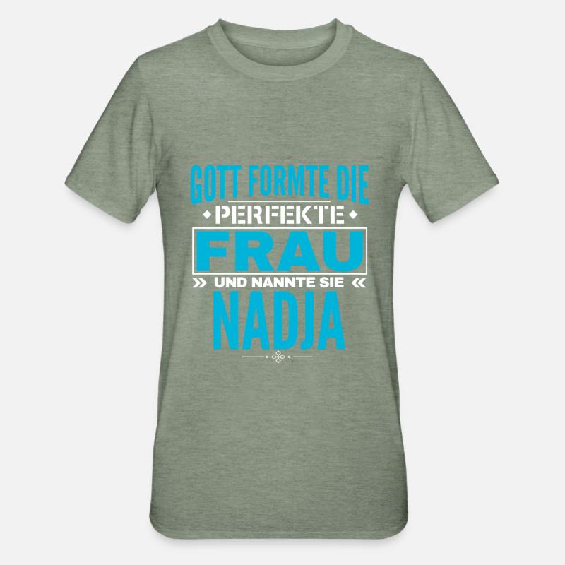 Conception du nom Nadja - T-shirt polycoton Unisexe - vert kaki chiné