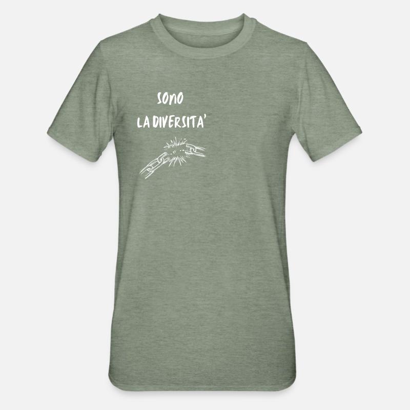 C’est la diversité 🆓⛓ - T-shirt polycoton Unisexe - vert kaki chiné