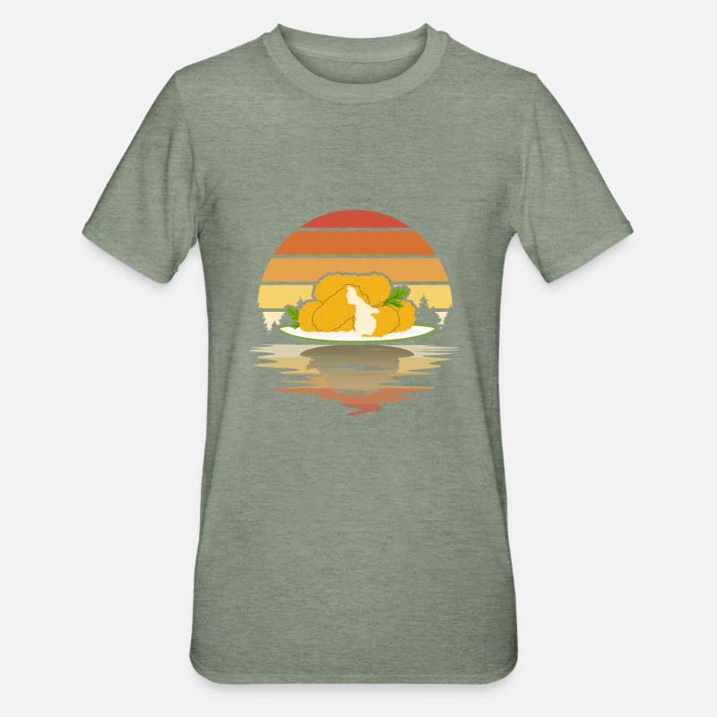 Rétro Mozzarella - T-shirt polycoton Unisexe - vert kaki chiné