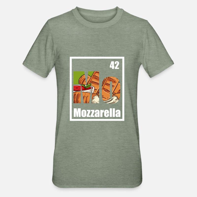 Bâtonnets de mozzarella - T-shirt polycoton Unisexe - vert kaki chiné