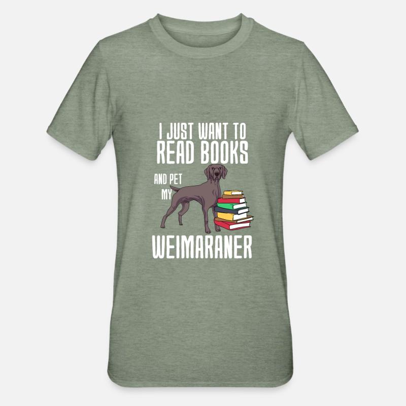 Weimaraner - T-shirt polycoton Unisexe - vert kaki chiné