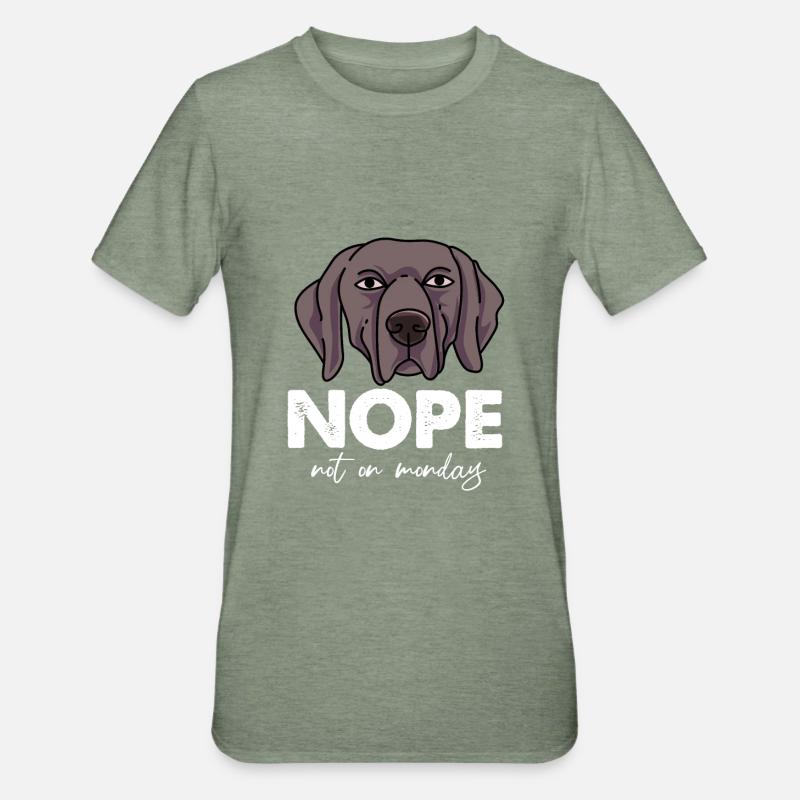 Weimaraner - T-shirt polycoton Unisexe - vert kaki chiné