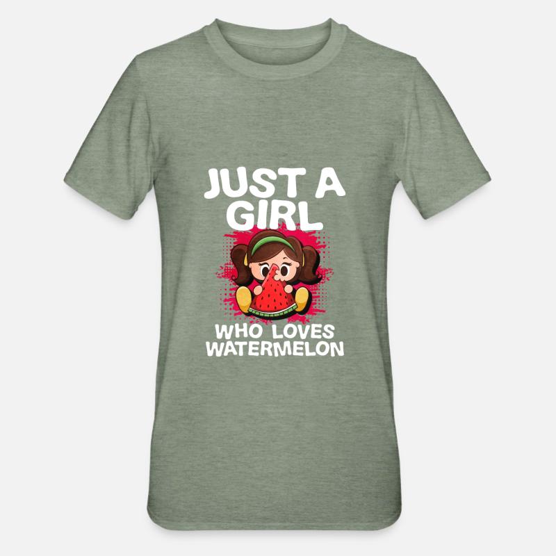 Pastèque - T-shirt polycoton Unisexe - vert kaki chiné