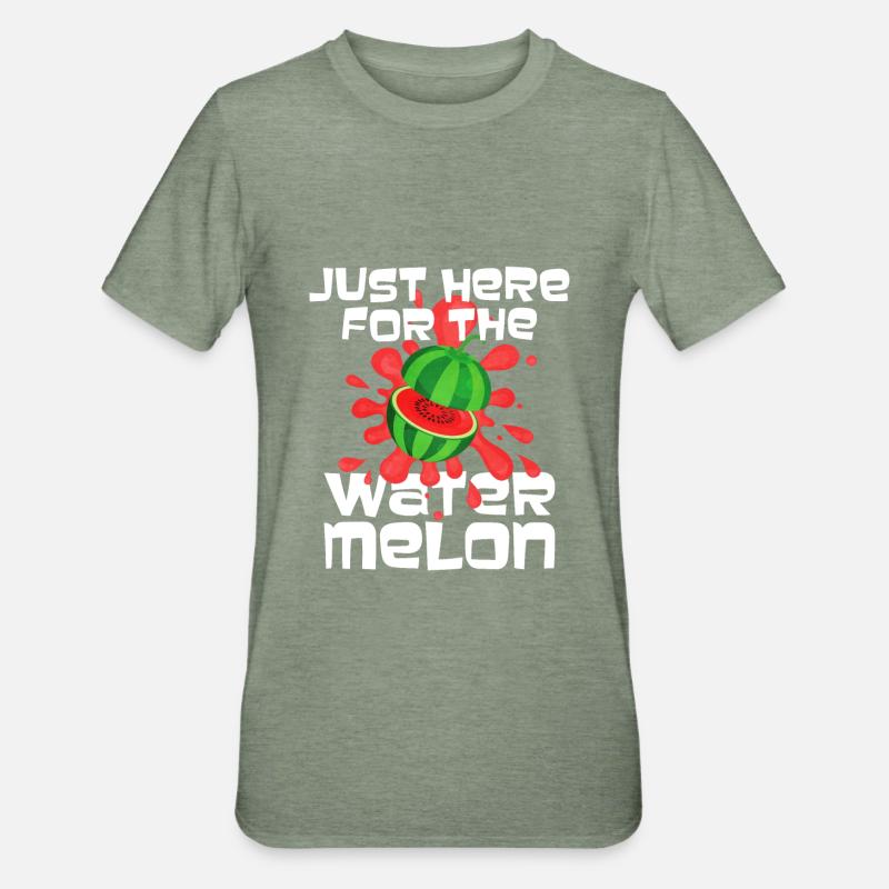 Pastèque - T-shirt polycoton Unisexe - vert kaki chiné