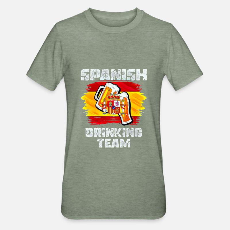 Spain Drinking Team - Unisex Polycotton T-Shirt - heather military green