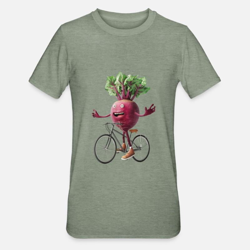 Beetroot Bicycle - Unisex Polycotton T-Shirt - heather military green