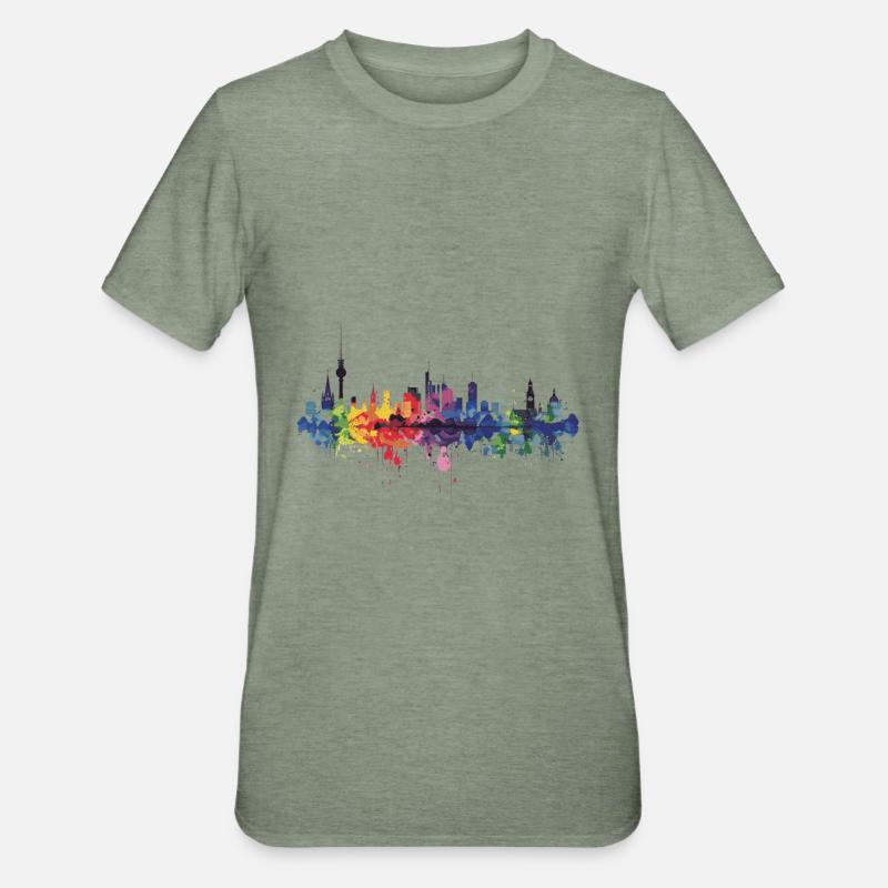 Oelde - T-shirt polycoton Unisexe - vert kaki chiné
