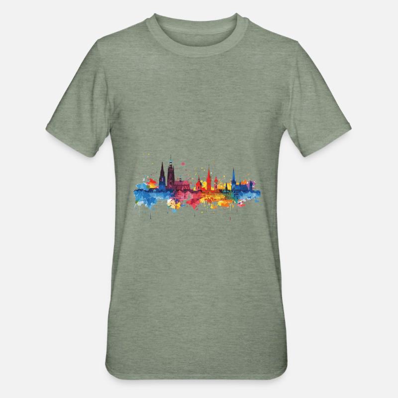 Plettenberg - T-shirt polycoton Unisexe - vert kaki chiné