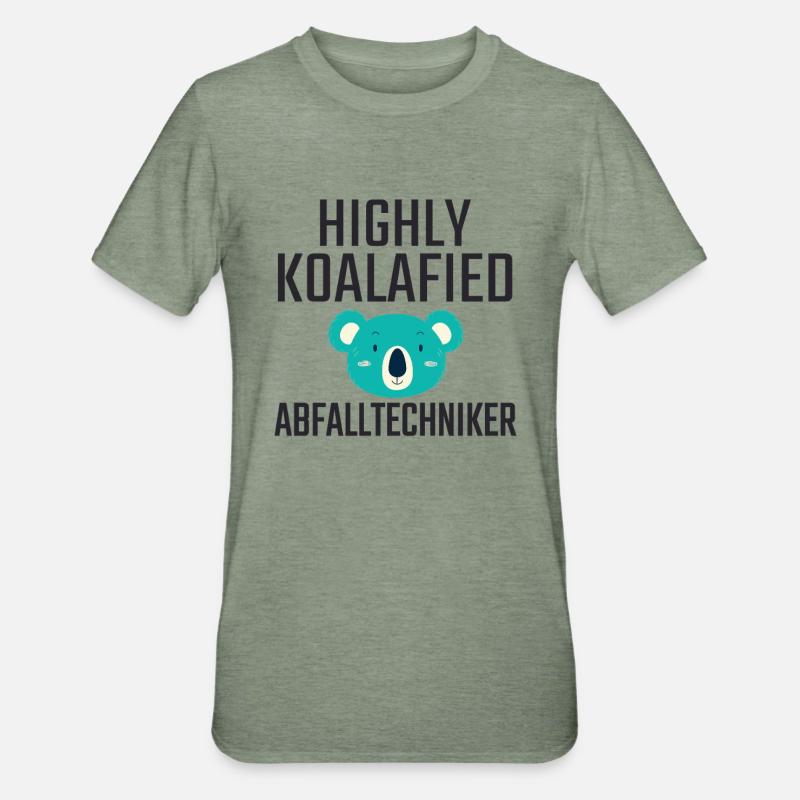 Abfalltechniker Koalafied - Unisex Polycotton T-Shirt - Militärgrün meliert