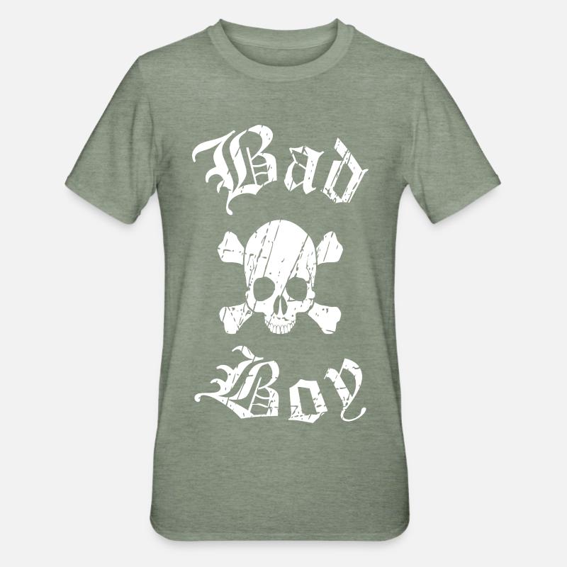 Conception de tatouage de crâne - T-shirt polycoton Unisexe - vert kaki chiné