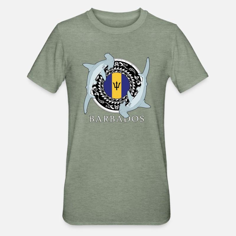Requin-marteau de la Barbade - T-shirt polycoton Unisexe - vert kaki chiné
