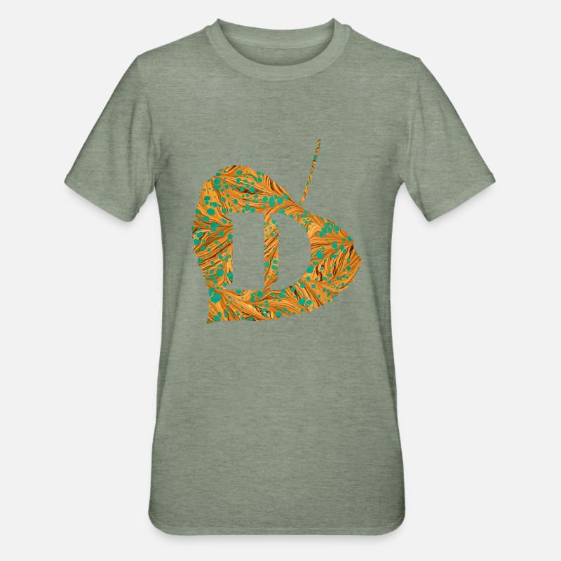 blatt e 95 d - Unisex Polycotton T-Shirt - Militärgrün meliert