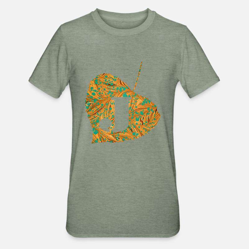 blatt e 95 j - Unisex Polycotton T-Shirt - Militärgrün meliert